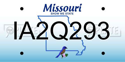 IA2Q293 Missouri License Plate