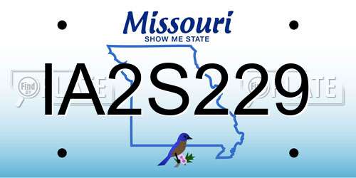 IA2S229 Missouri License Plate