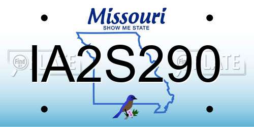 IA2S290 Missouri License Plate