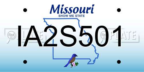 IA2S501 Missouri License Plate