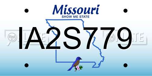 IA2S779 Missouri License Plate