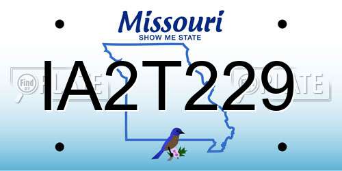 IA2T229 Missouri License Plate