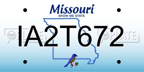 IA2T672 Missouri License Plate