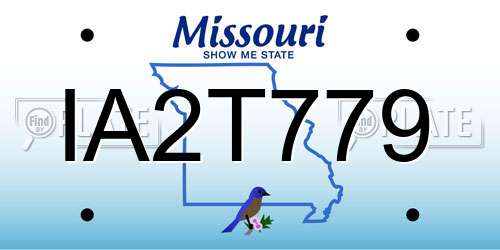 IA2T779 Missouri License Plate