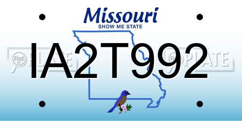 IA2T992 Missouri License Plate