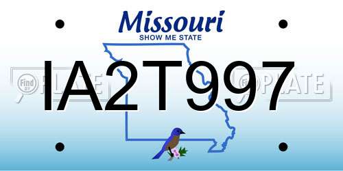 IA2T997 Missouri License Plate