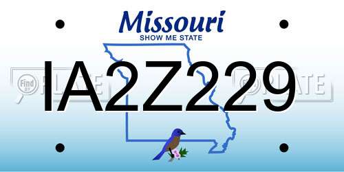 IA2Z229 Missouri License Plate