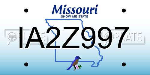 IA2Z997 Missouri License Plate