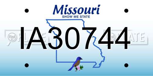 IA30744 Missouri License Plate