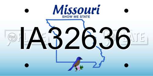 IA32636 Missouri License Plate
