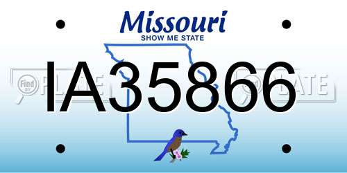 IA35866 Missouri License Plate