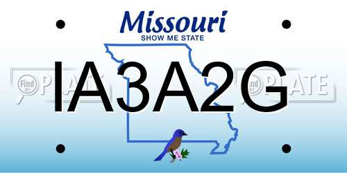 IA3A2G Missouri License Plate