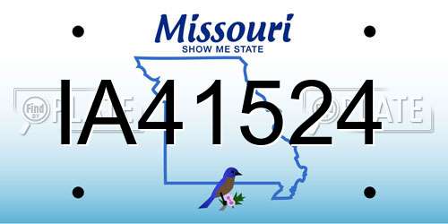 IA41524 Missouri License Plate