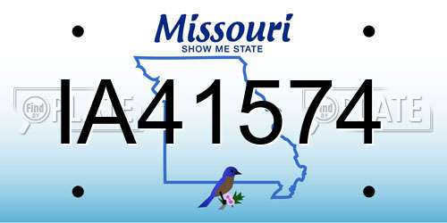 IA41574 Missouri License Plate