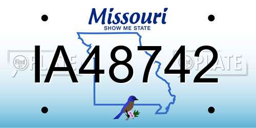 IA48742 Missouri License Plate