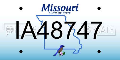 IA48747 Missouri License Plate