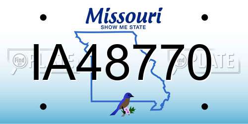 IA48770 Missouri License Plate