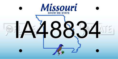 IA48834 Missouri License Plate