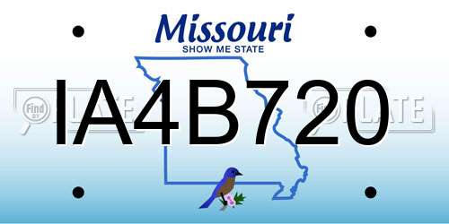 IA4B720 Missouri License Plate
