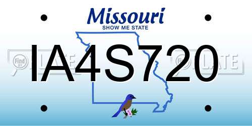 IA4S720 Missouri License Plate
