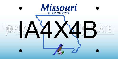 IA4X4B Missouri License Plate