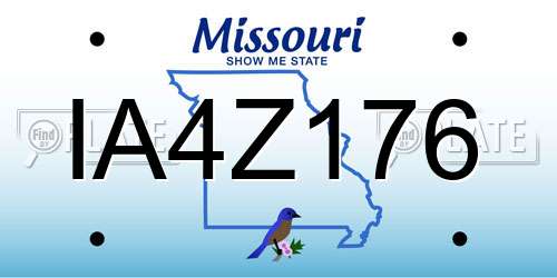 IA4Z176 Missouri License Plate