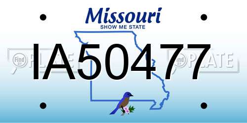IA50477 Missouri License Plate