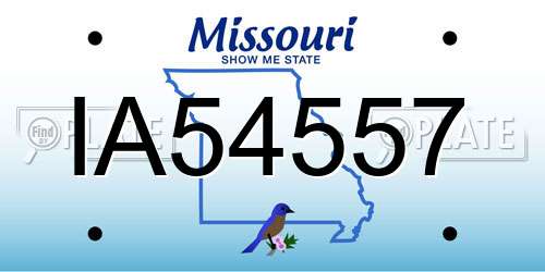 IA54557 Missouri License Plate