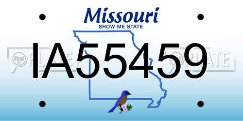 IA55459 Missouri License Plate