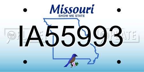 IA55993 Missouri License Plate