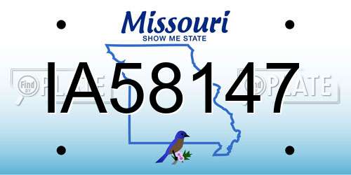 IA58147 Missouri License Plate