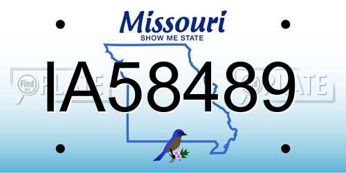 IA58489 Missouri License Plate