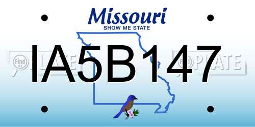 IA5B147 Missouri License Plate