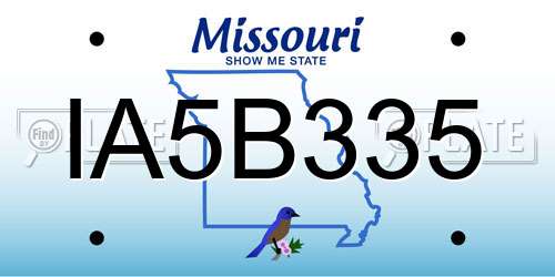 IA5B335 Missouri License Plate