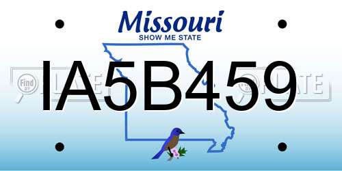 IA5B459 Missouri License Plate