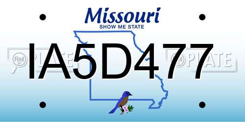 IA5D477 Missouri License Plate