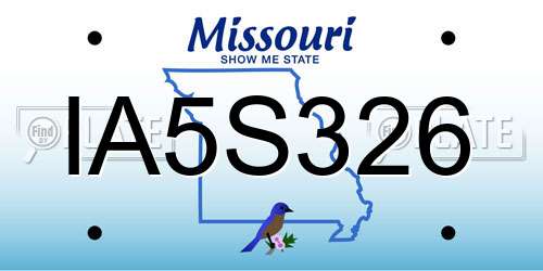 IA5S326 Missouri License Plate