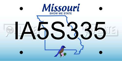 IA5S335 Missouri License Plate