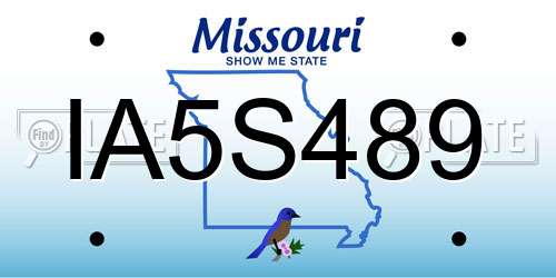 IA5S489 Missouri License Plate