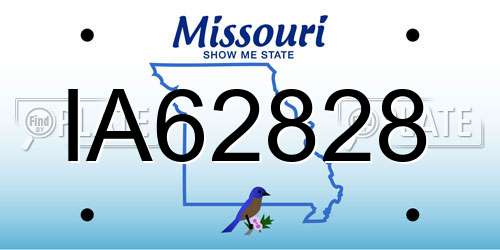 IA62828 Missouri License Plate