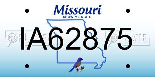 IA62875 Missouri License Plate