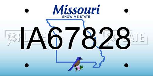 IA67828 Missouri License Plate