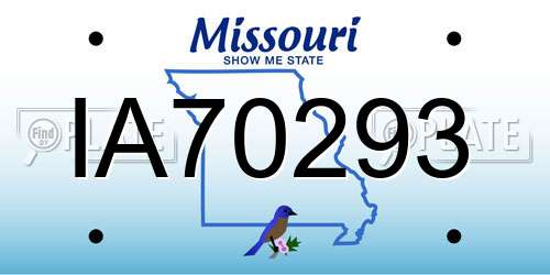 IA70293 Missouri License Plate
