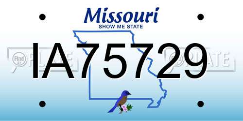 IA75729 Missouri License Plate