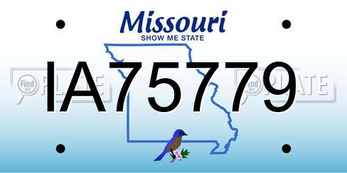 IA75779 Missouri License Plate