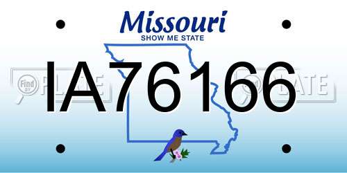 IA76166 Missouri License Plate