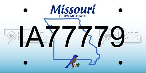 IA77779 Missouri License Plate