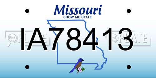 IA78413 Missouri License Plate
