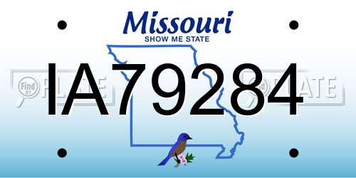 IA79284 Missouri License Plate