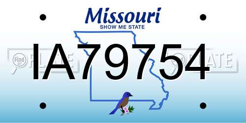 IA79754 Missouri License Plate